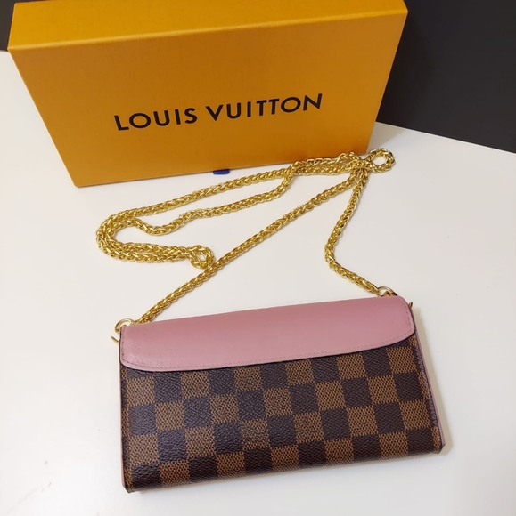 ✨ Louis Vuitton ✨ damier ebene Normandy long wallet converted to crossbody - Picture 8 of 16